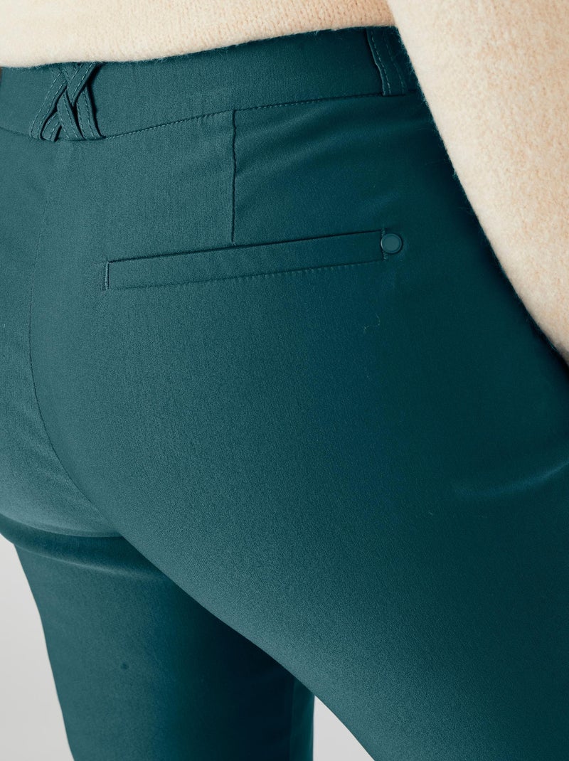 Pantalon toile stretch - Damart Bleu turquoise - Kiabi