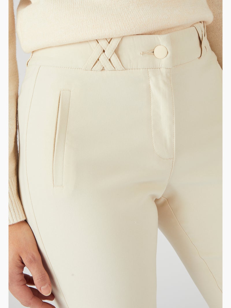 Pantalon toile stretch - damart Marron - Kiabi