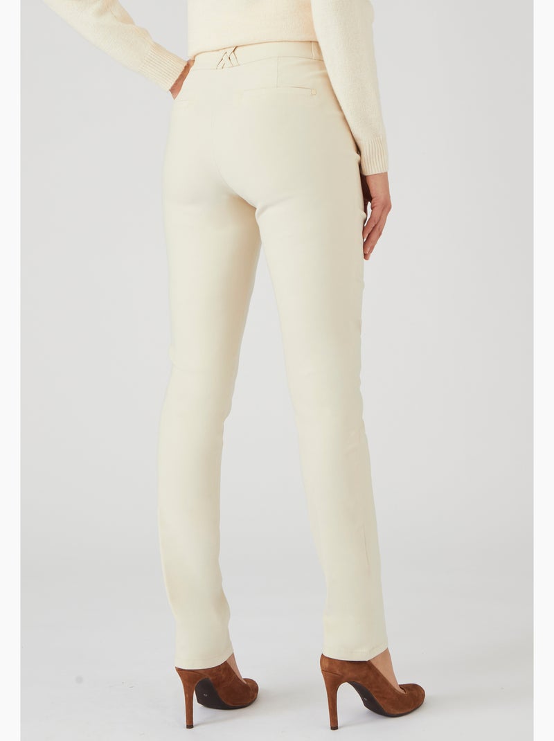 Pantalon toile stretch - damart Marron - Kiabi
