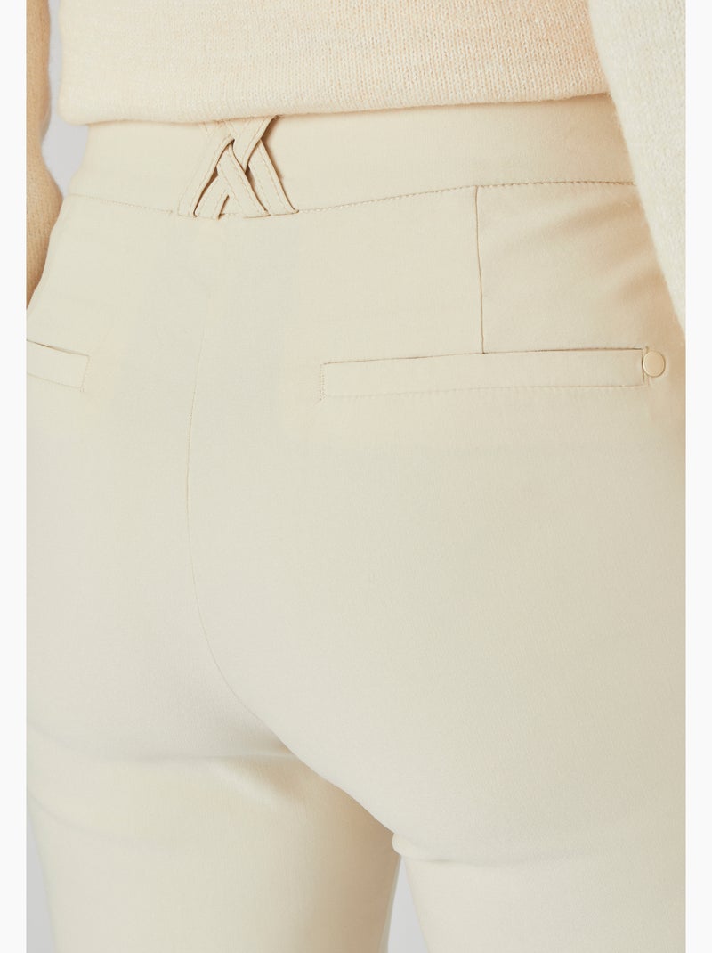 Pantalon toile stretch - damart Marron - Kiabi