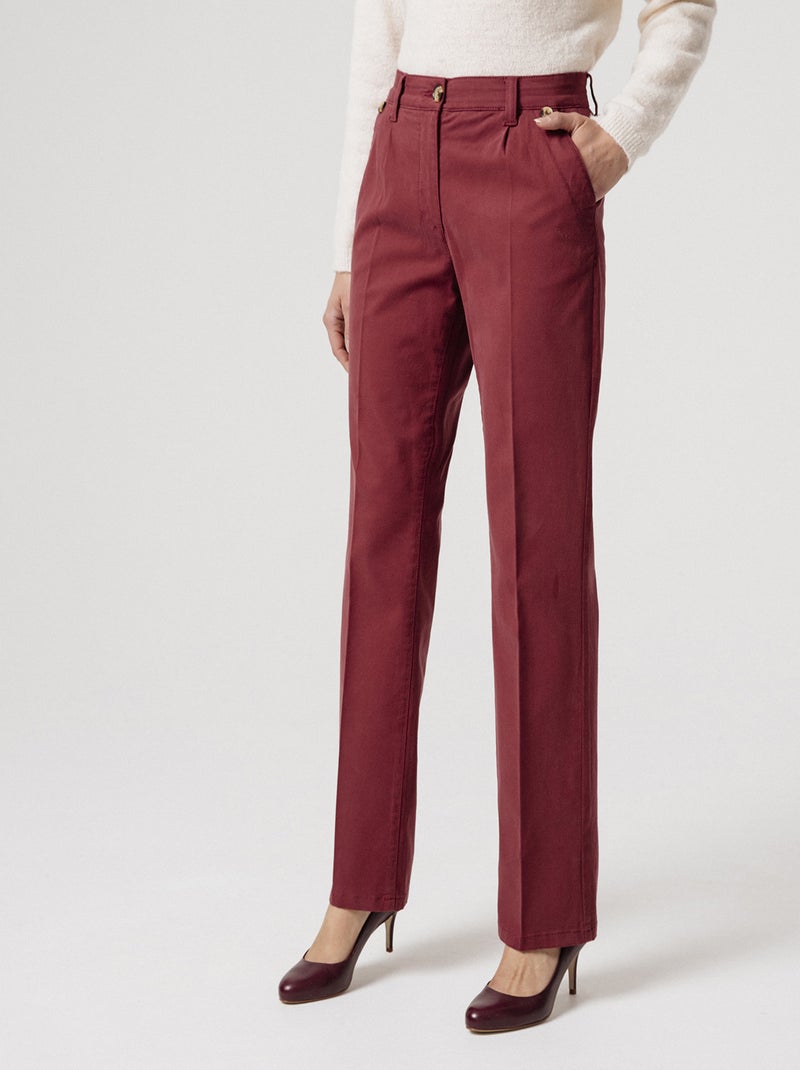 Pantalon toile stretch - Damart Rouge grenat - Kiabi