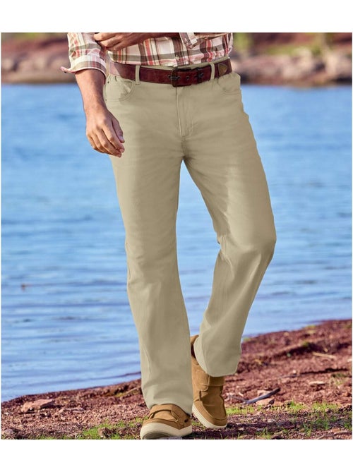 Pantalon Toile Stretch Semi-Élastiqué   - ATLAS FOR MEN - Kiabi
