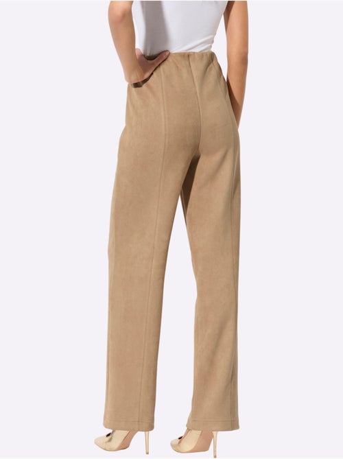 Pantalon toucher velouté - taille courte - helline - Kiabi
