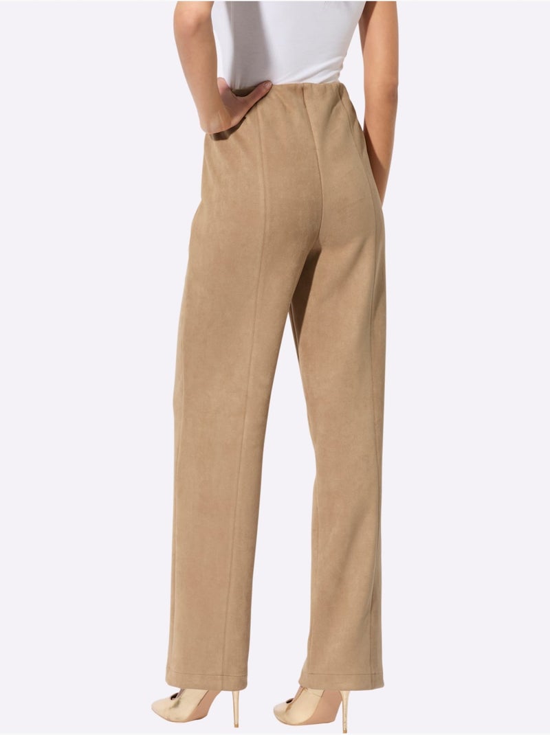 Pantalon toucher velouté - taille courte - helline Doré - Kiabi