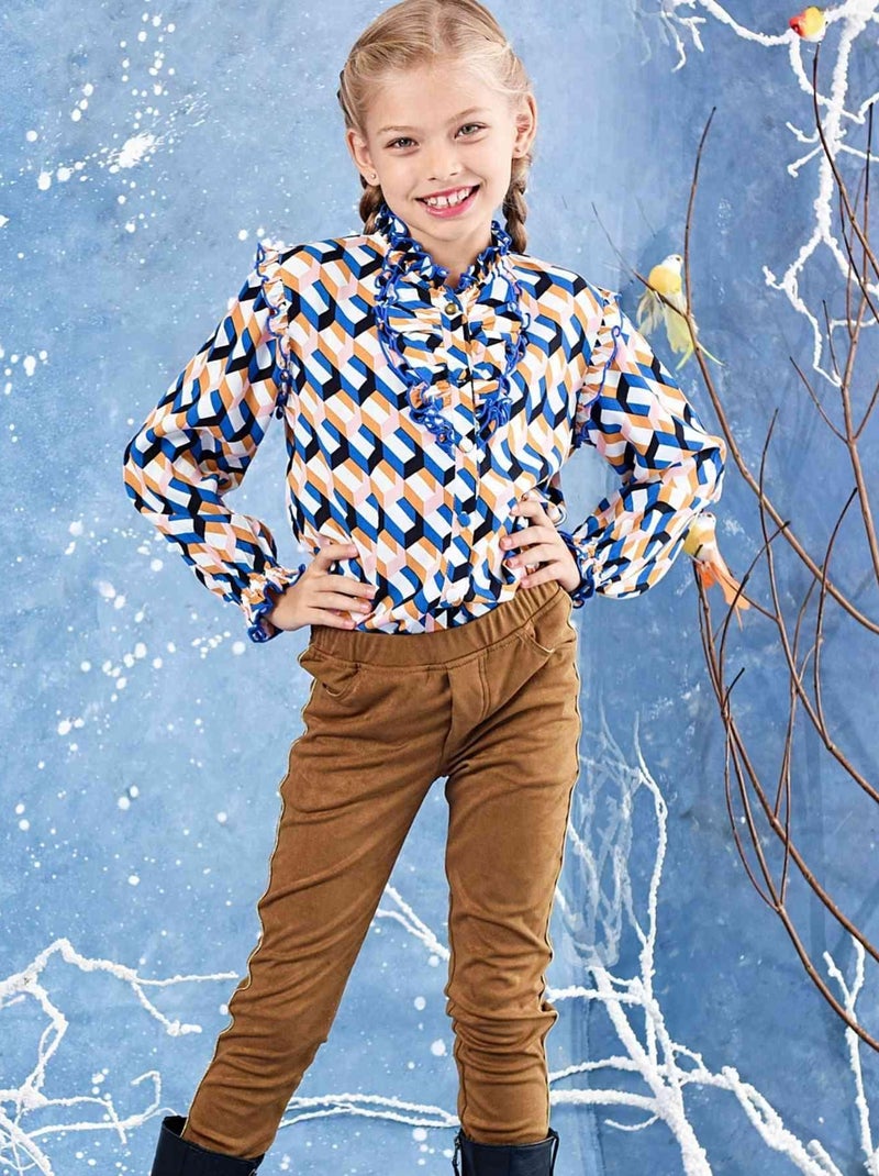 Pantalon Tregging   Suédine Marron  JUMP - La Faute à Voltaire Marron - Kiabi