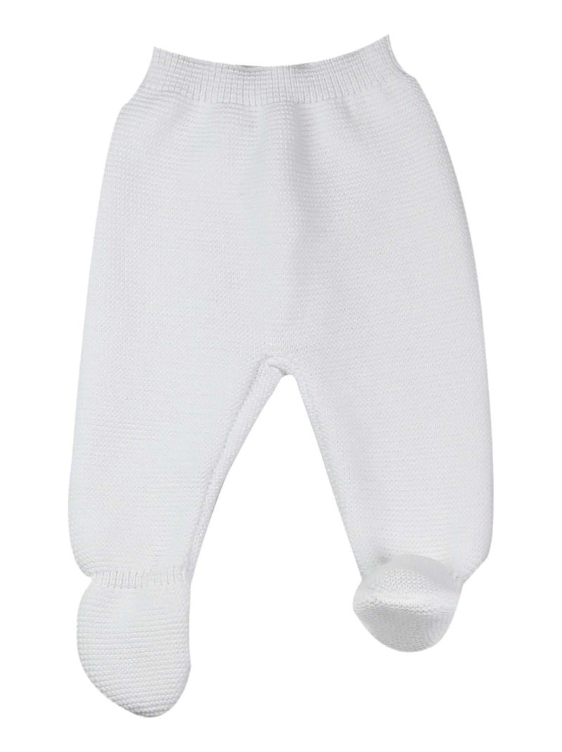 Pantalon tricot Blanc - Kiabi