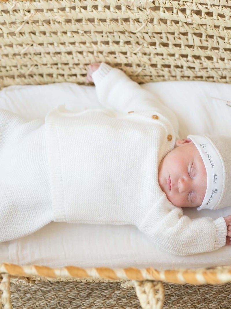 Pantalon tricot Blanc - Kiabi