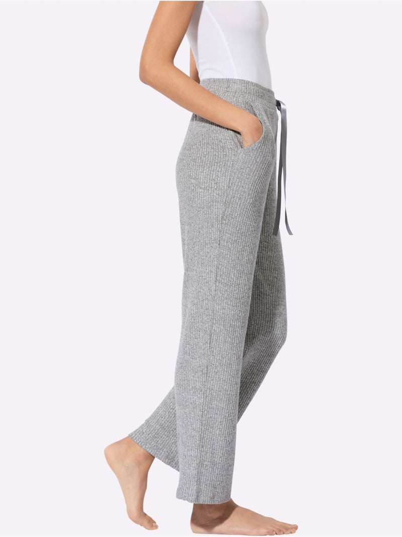 Pantalon Tricot Fin Très Doux - Taille Standard - Witt Gris chiné - Kiabi