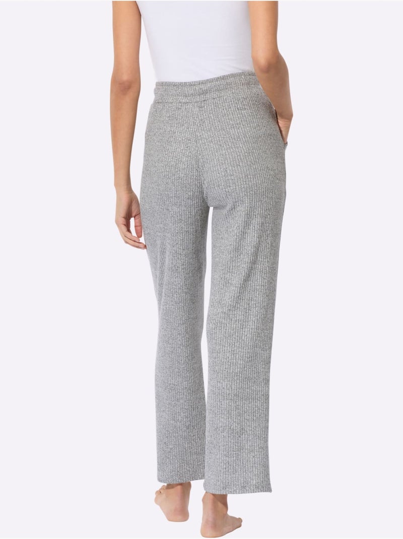 Pantalon Tricot Fin Très Doux - Taille Standard - Witt Gris chiné - Kiabi