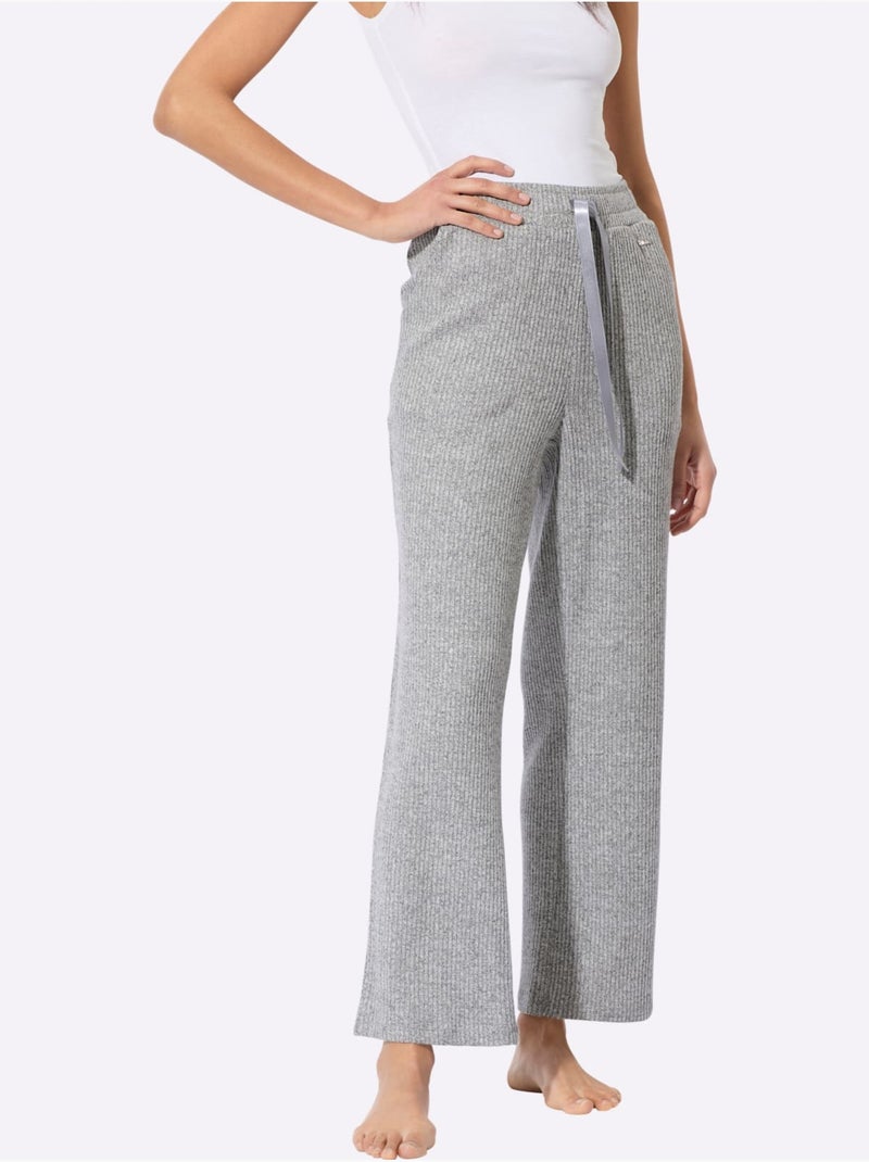 Pantalon Tricot Fin Très Doux - Taille Standard - Witt Gris chiné - Kiabi