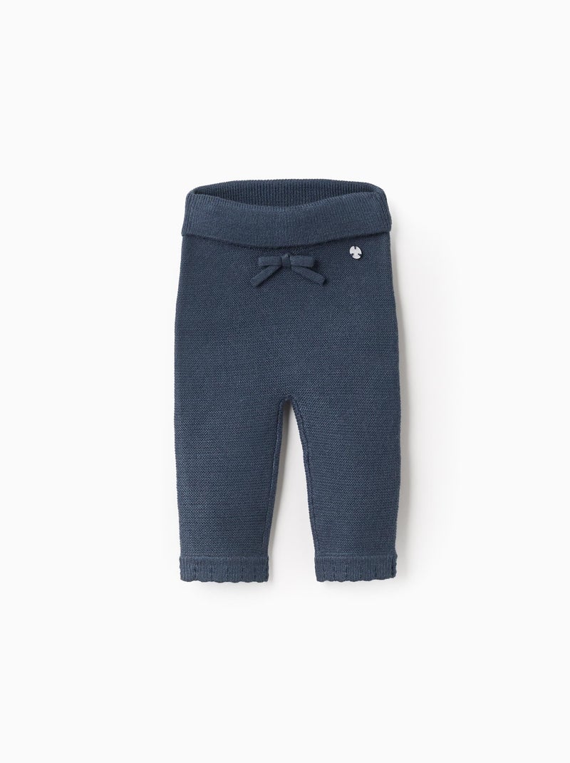 Pantalon Tricoté avec Nœud Bleu foncé - Kiabi