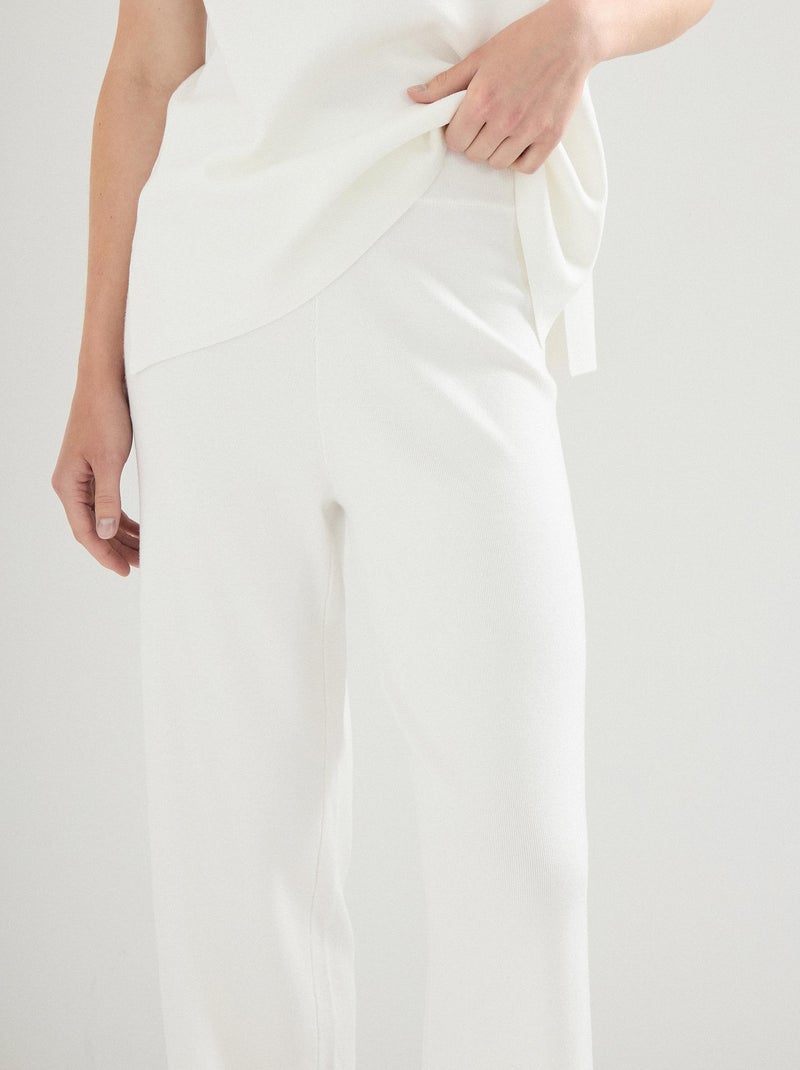 Pantalon tricoté, MO Fashion Blanc - Kiabi