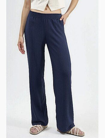 Pantalon tricoté taille mi-haute à jambes larges hiccup