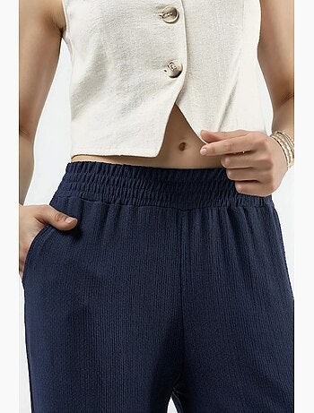 Pantalon tricoté taille mi-haute à jambes larges hiccup