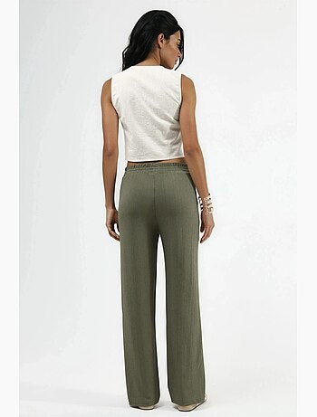 Pantalon tricoté taille mi-haute à jambes larges hiccup