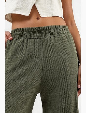 Pantalon tricoté taille mi-haute à jambes larges hiccup