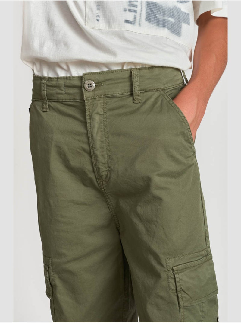 Pantalon triton cargo 'le temps des cerises' Kaki - Kiabi