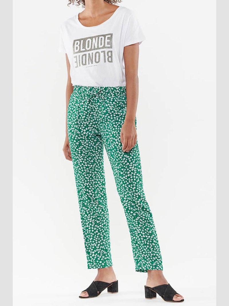 Pantalon TULIPA droit 'Le Temps Des Cerises' Bleu - Kiabi
