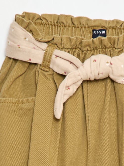Pantalon twill avec ceinture - Kiabi