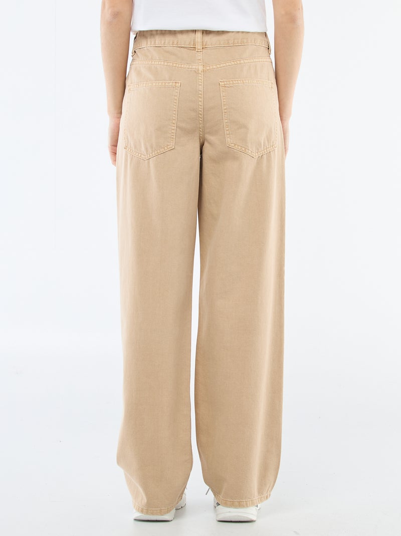 Pantalon twill ouverture asymétrique Beige - Kiabi