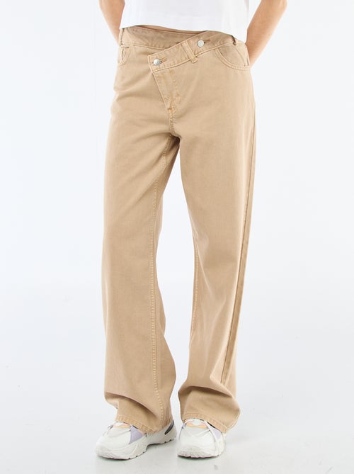 Pantalon twill ouverture asymétrique - Kiabi