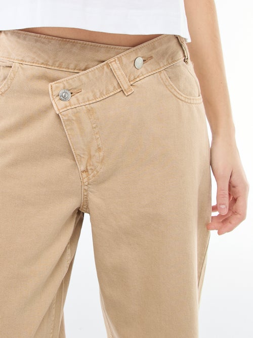 Pantalon twill ouverture asymétrique - Kiabi