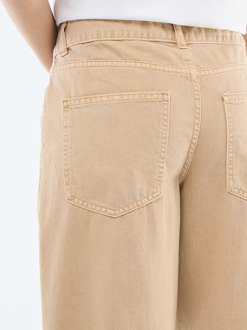 Pantalon twill ouverture asymétrique Beige - Kiabi