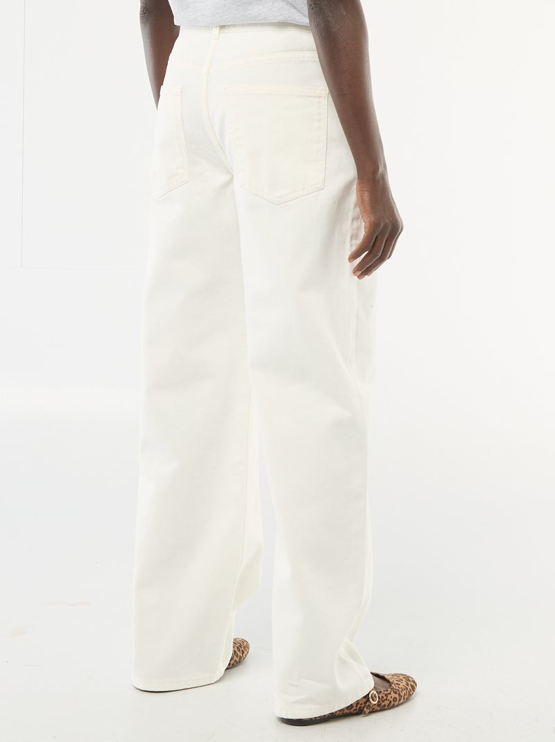 Pantalon twill ouverture asymétrique Beige - Kiabi
