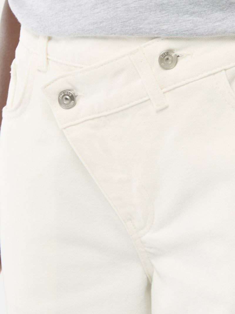 Pantalon twill ouverture asymétrique Beige - Kiabi