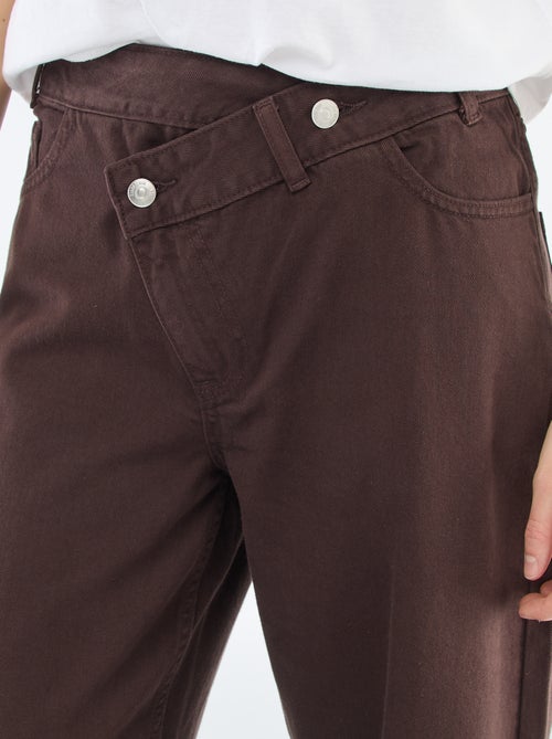 Pantalon twill ouverture asymétrique - Kiabi