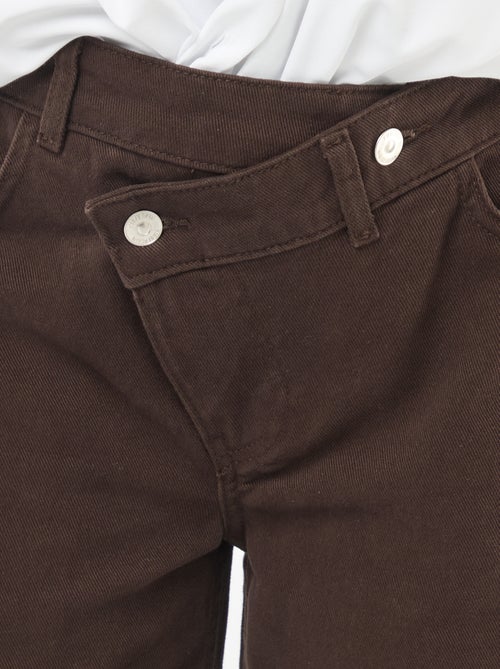 Pantalon twill ouverture asymétrique - Kiabi