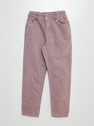 Pantalon twill volantée à la ceinture