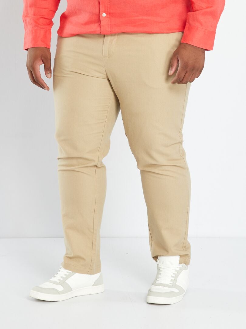 Pantalon type chino Beige - Kiabi
