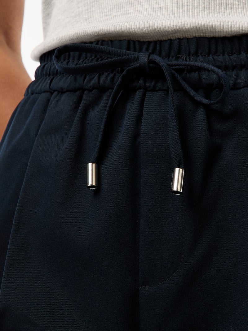 Pantalon type jogger uni Bleu - Kiabi