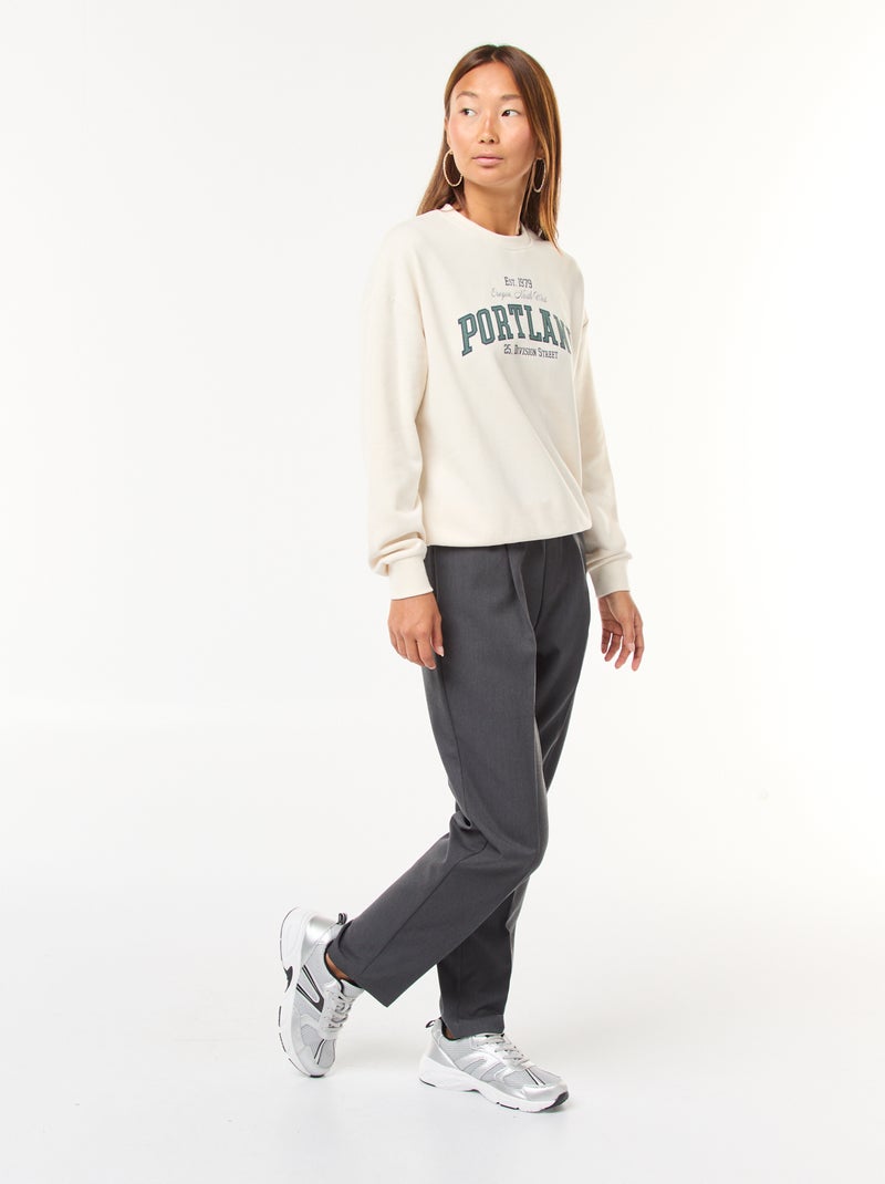 Pantalon type jogger uni Gris - Kiabi