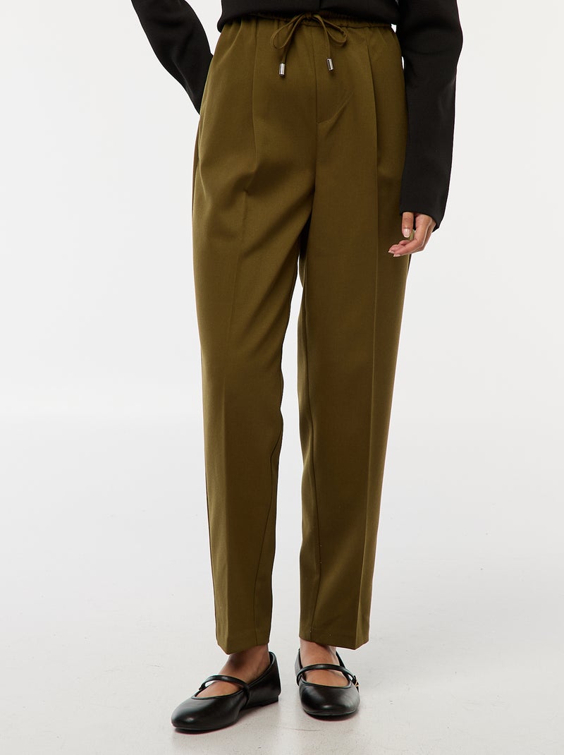 Pantalon type jogger uni Vert - Kiabi