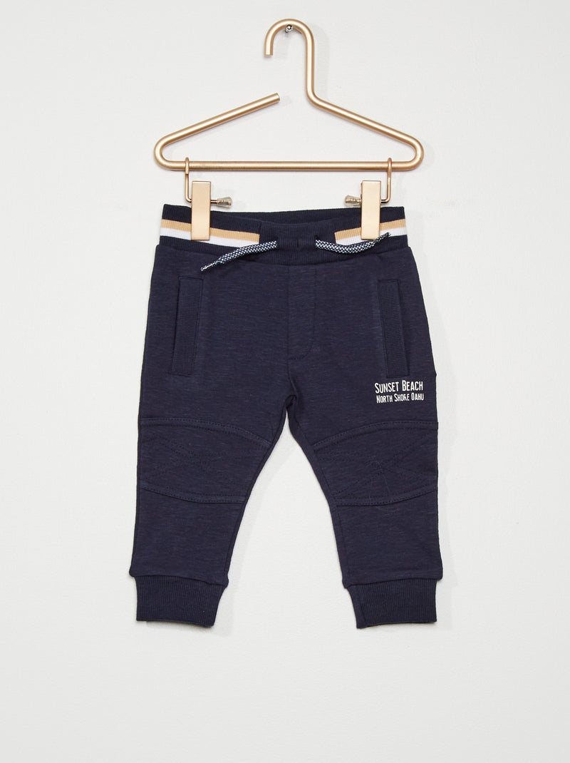 Pantalon type jogging bleu marine - Kiabi