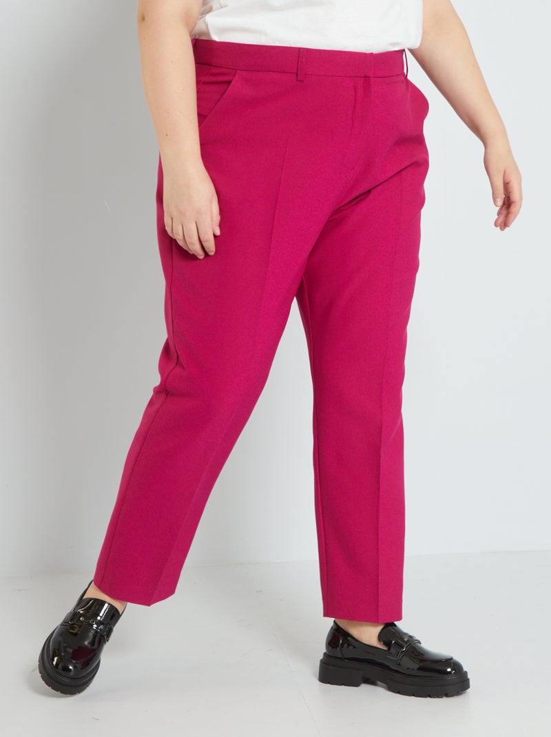 Pantalon type tailleur fuchsia - Kiabi
