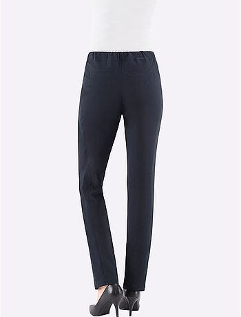Pantalon uni à ceinture élastique et effet affinant - Taille courte - Witt
