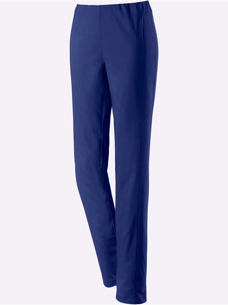 Pantalon uni à ceinture élastique et effet affinant - Taille courte - Witt Bleu roi - Kiabi