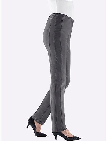 Pantalon uni à ceinture élastique et effet affinant - Taille courte - Witt