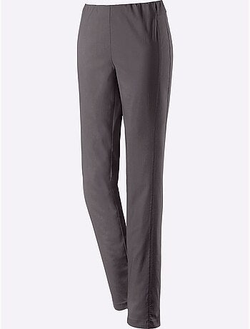 Pantalon uni à ceinture élastique et effet affinant - Taille courte - Witt