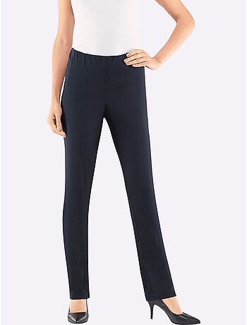 Pantalon uni à ceinture élastique et effet affinant - Taille standard - Witt