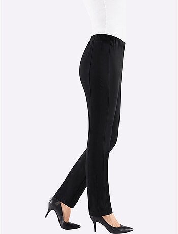 Pantalon uni à ceinture élastique et effet affinant - Taille standard - Witt