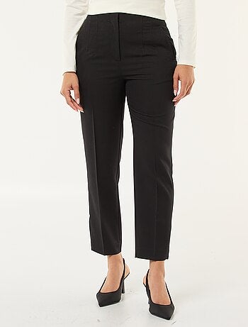 Pantalon femme à coupe droite et taille haute