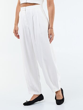 Pantalon uni à coupe large pour femme