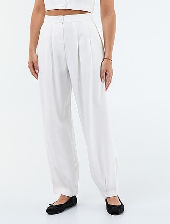 Pantalon uni à coupe large pour femme