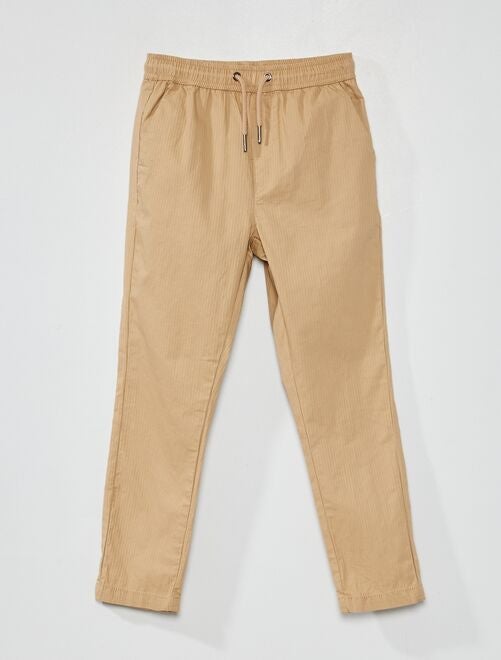 Pantalon uni avec taille élastiquée - Kiabi