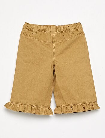 Pantalon uni base volantée