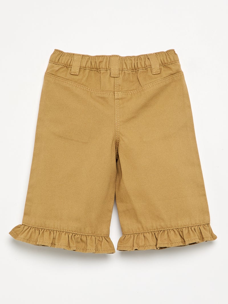 Pantalon uni base volantée Vert - Kiabi